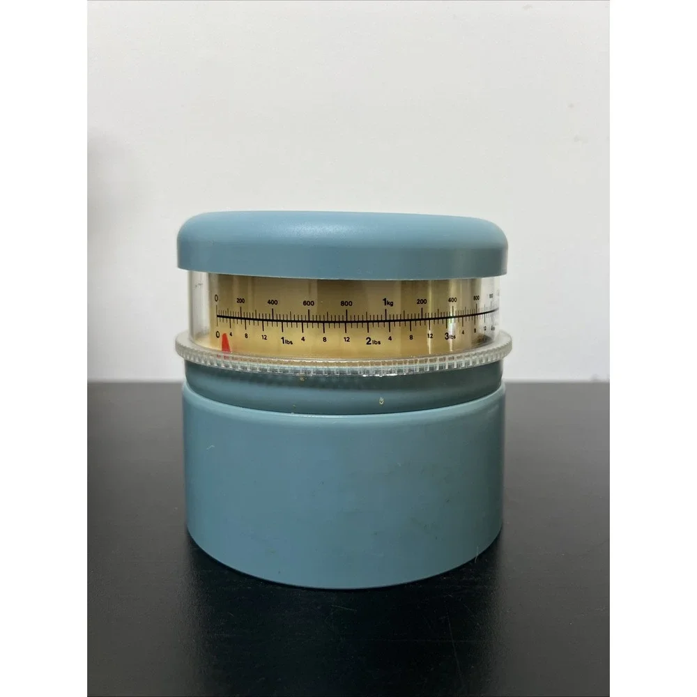 Roscan Kitchen Scale 4 Lb 2 Kg #150-1230 With Holding Cup Colonial Blue 5X5x3
